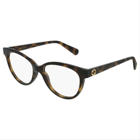 GUCCI Havana Oval Women's Eyeglasses GG0373O 002